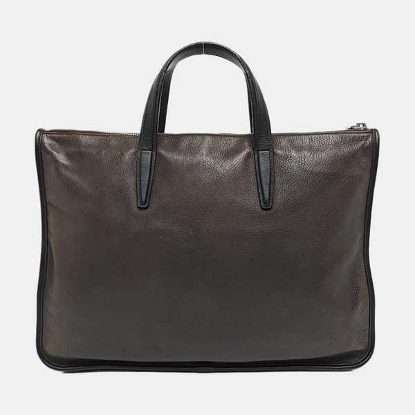 Calfskin Top Handle Bag Brown
