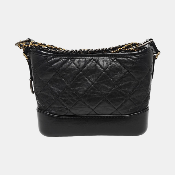 GABRIELLE Small Quilted Vintage Calf Black