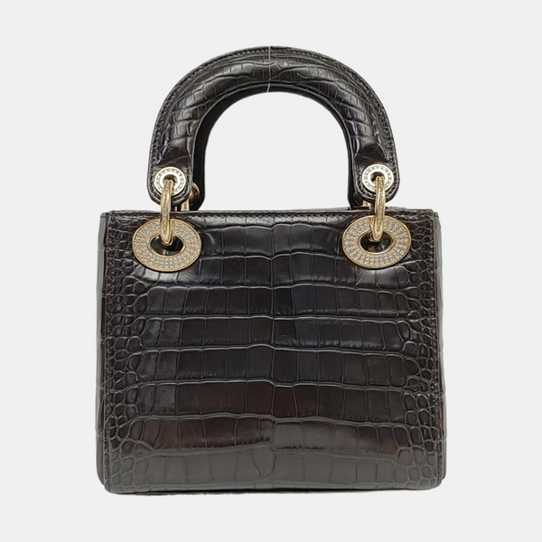 Lady Dior Mini Crocodile Brown