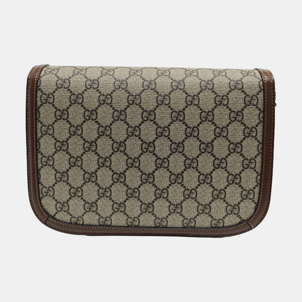 Horsebit 1955 Medium Monogram Coated Canvas Beige