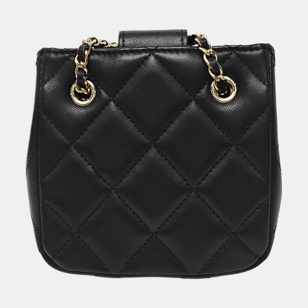 Quilted Lambskin Shoulder Bag Mini Black