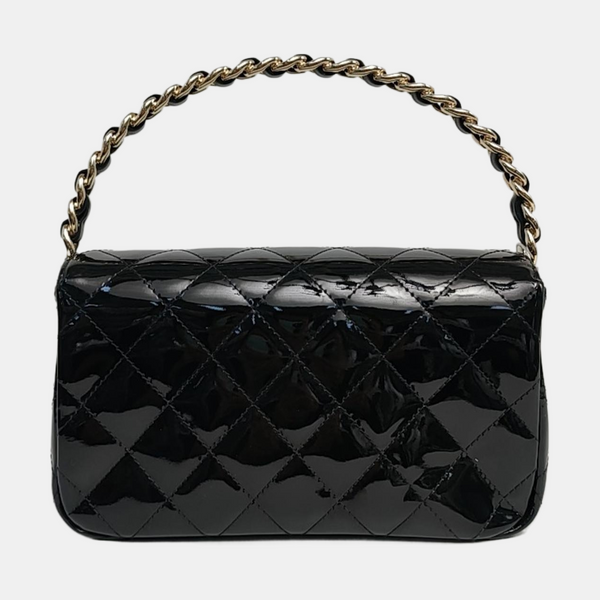 Quilted Patent Leather Black