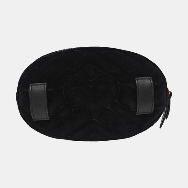 GG Marmont Super Mini Quilted Velvet Black