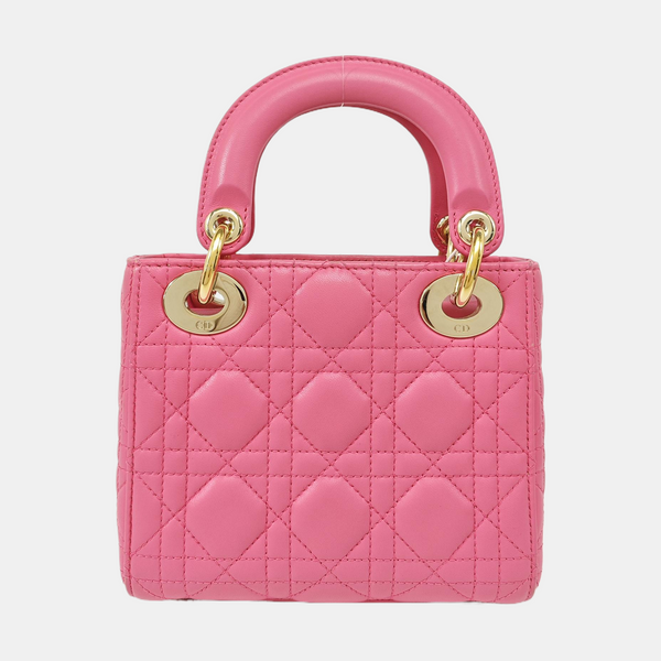 Lady Dior Mini Cannage Lambskin Red