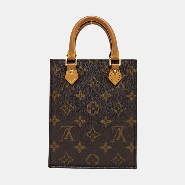 SAC PLAT Mini Monogram Coated Canvas Brown