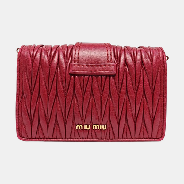 Quilted Lambskin Crossbody Bag Red
