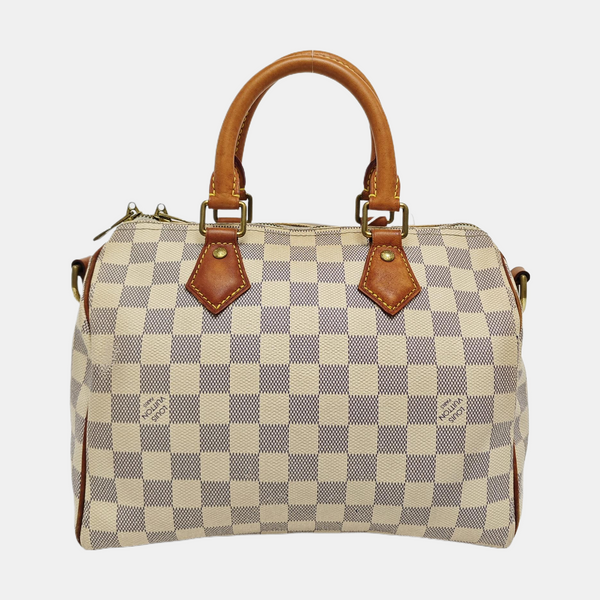 SPEEDY 25 Damier Azur Coated Canvas White