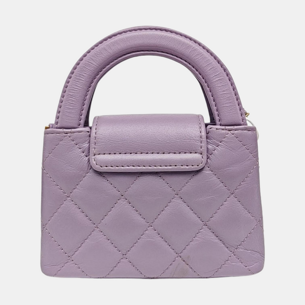 KELLY Super Mini Quilted Calfskin Purple