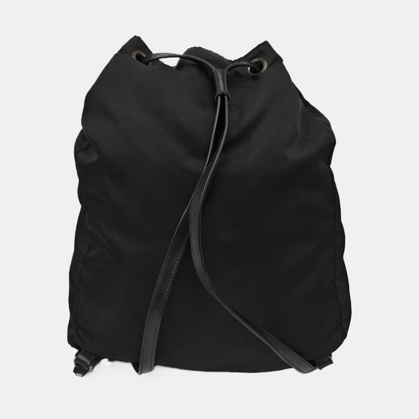 Quilted Nylon Backpack Black