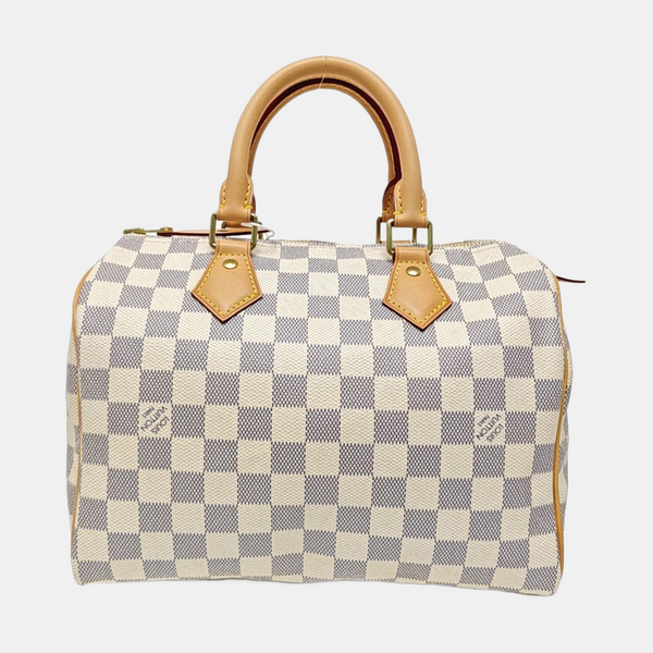 SPEEDY 25 Damier Azur Coated Canvas White