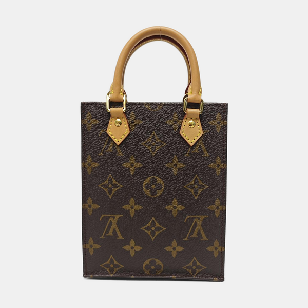 SAC PLAT Mini Monogram Coated Canvas Brown