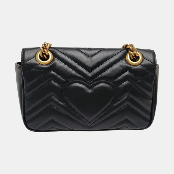 GG Marmont Small Quilted Calfskin Black