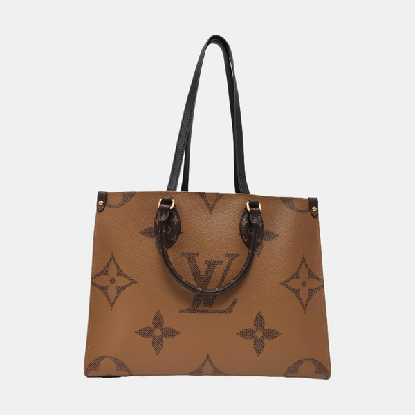 Authenticated pre-owned ONTHEGO MM Monogram Coated Canvas Brown - Tote Bag at Looply