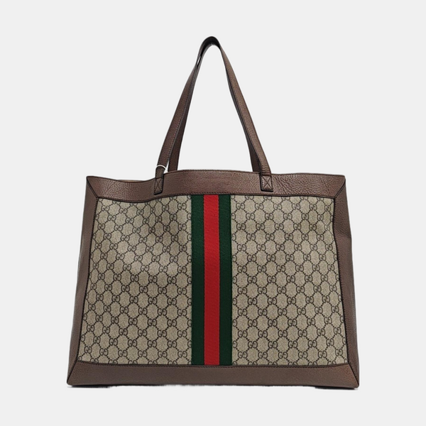Ophidia Medium Monogram Coated Canvas Beige