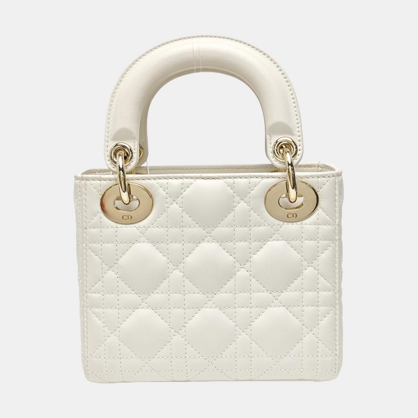 Lady Dior Mini Cannage Lambskin White