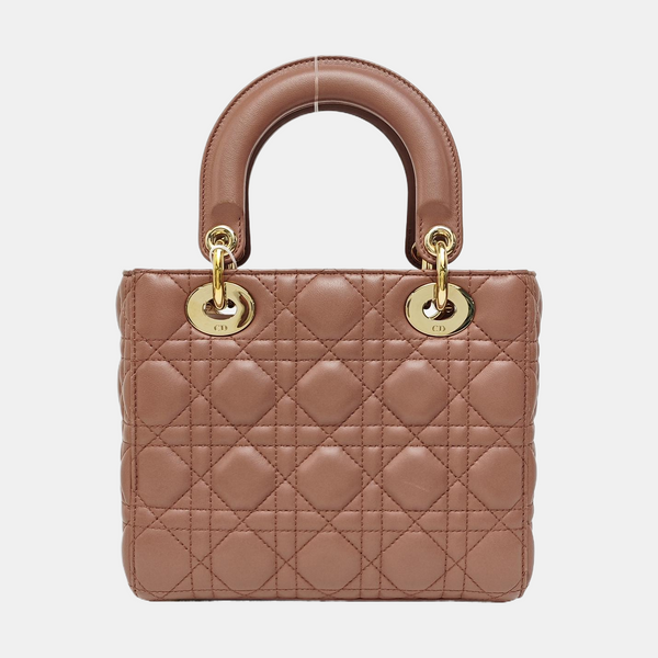 Lady Dior Small Cannage Lambskin Beige
