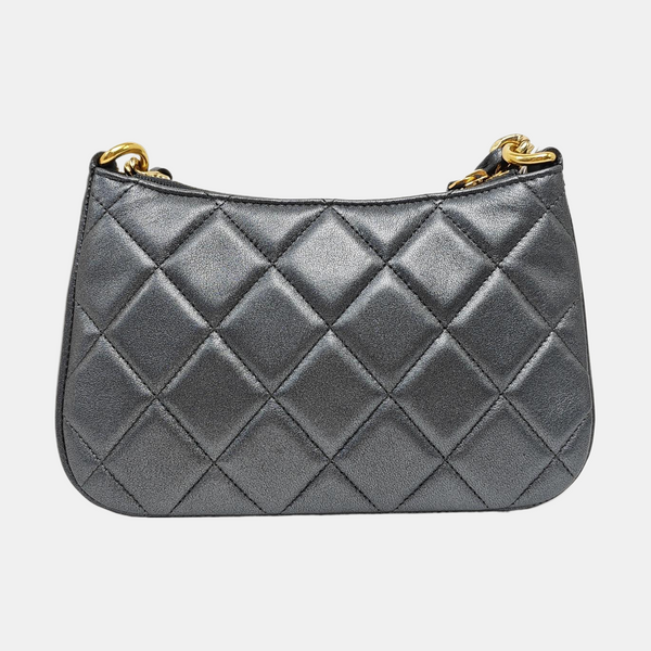 Quilted Lambskin Shoulder Bag Gray