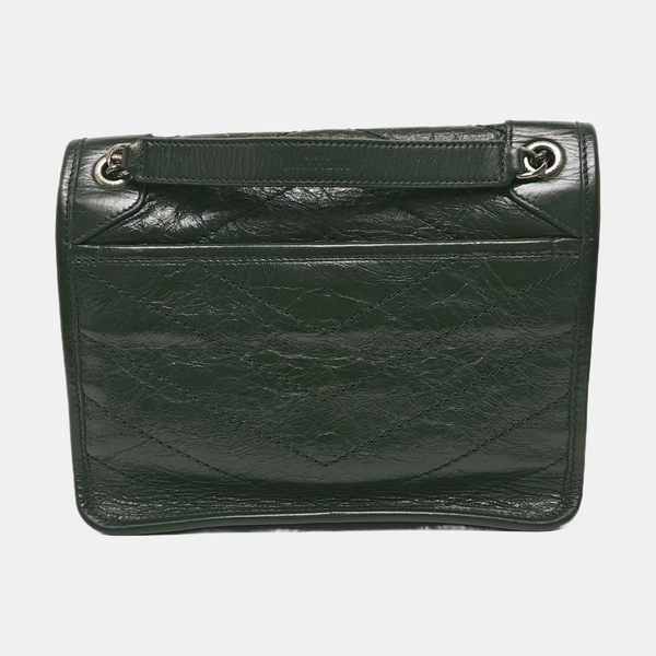 NIKI Small Chevron Calfskin Green