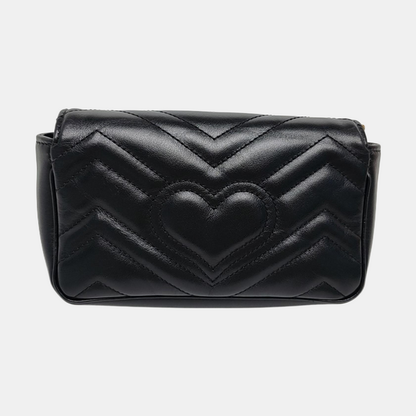GG Marmont Mini Quilted Calfskin Black