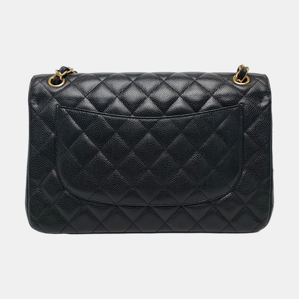 CLASSIC FLAP Jumbo Quilted Grained Calfskin Black