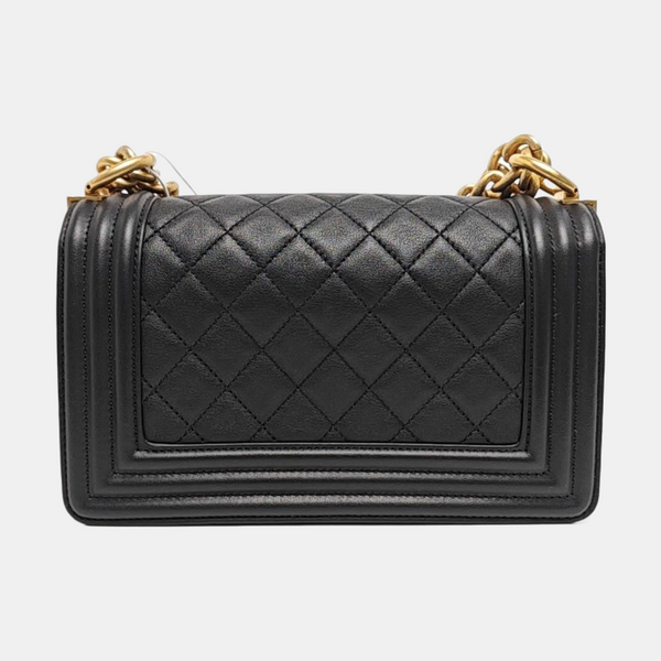 BOY CHANEL Small Quilted Calfskin Black