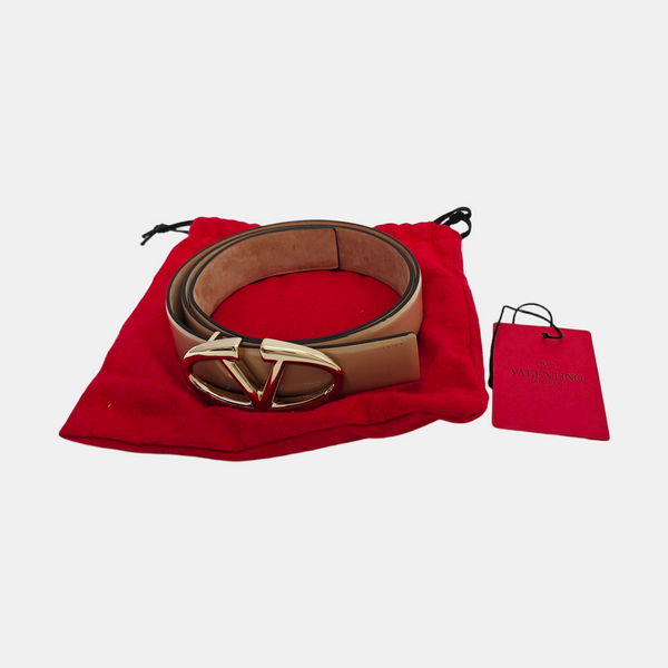 Leather Belt Beige