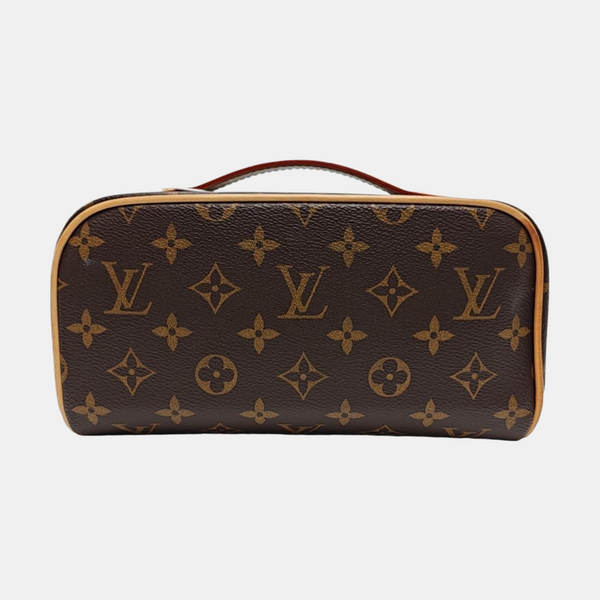 Monogram Coated Canvas Top Handle Bag Brown