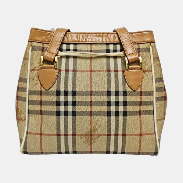 Coated Canvas Shoulder Bag Beige