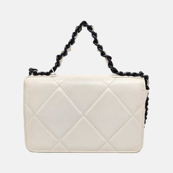 CHANEL 19 WOC Quilted Calfskin White