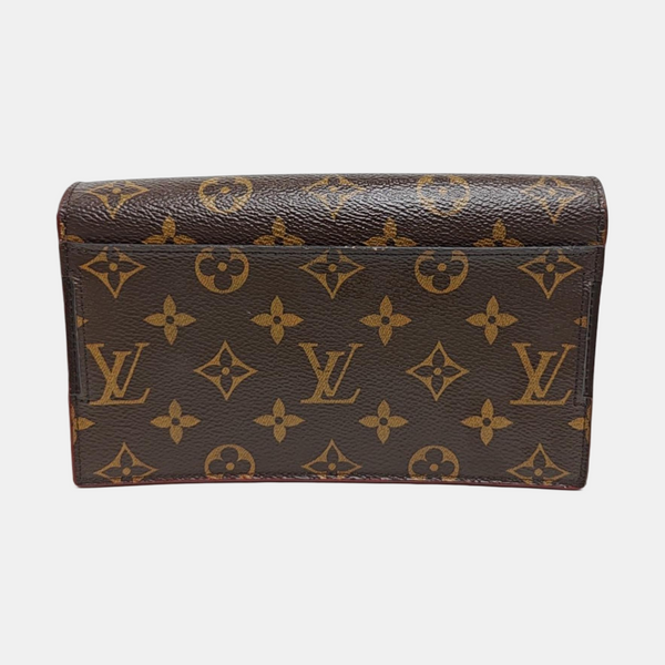S LOCK Monogram Coated Canvas Brown