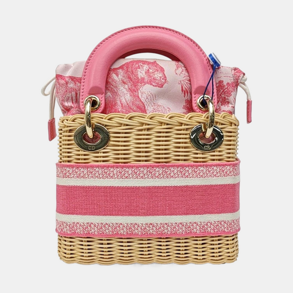 Lady Dior Mini Straw Beige