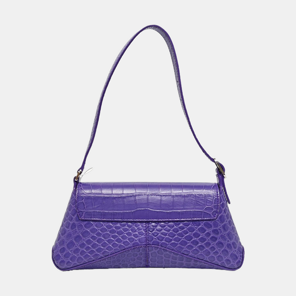 Authenticated pre-owned Hourglass Calfskin Purple - Shoulder Bag at Looply