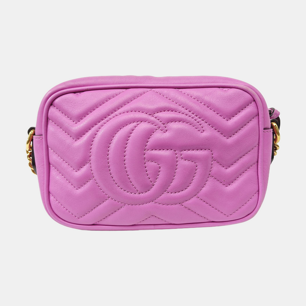 GG Marmont Mini Quilted Calfskin Purple