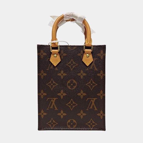 SAC PLAT Mini Monogram Coated Canvas Brown