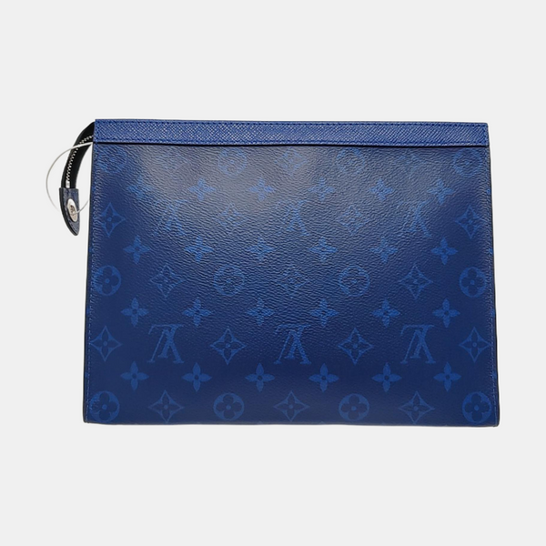 Pochette Voyag MM Monogram Coated Canvas Blue
