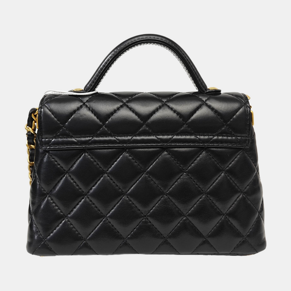 Quilted Lambskin Shoulder Bag Small Black
