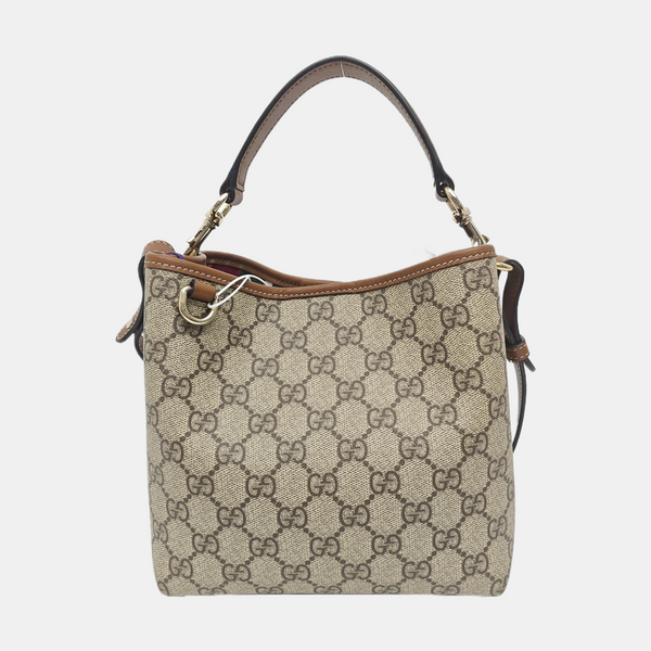 Monogram Coated Canvas Bucket Bag Beige
