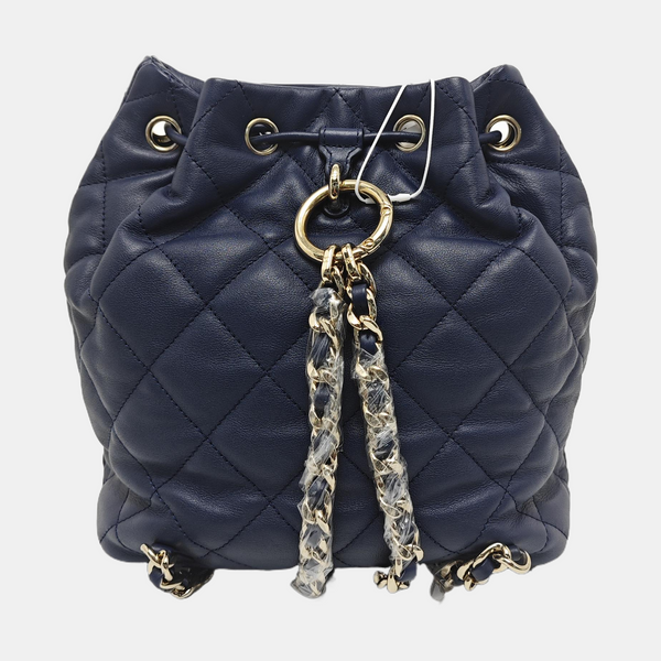 Quilted Calfskin Small Blue