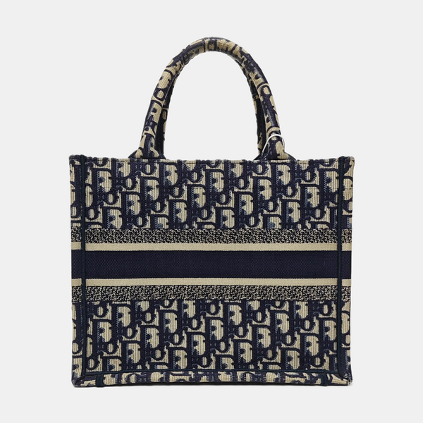 Book Tote Small Oblique Canvas Blue