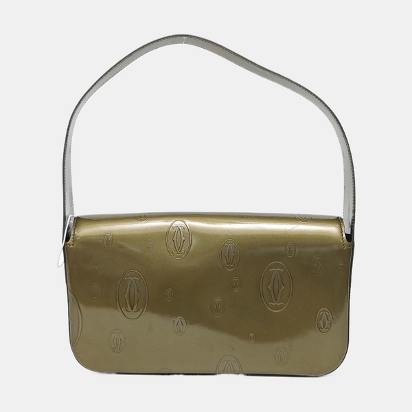 Patent Leather Shoulder Bag Green