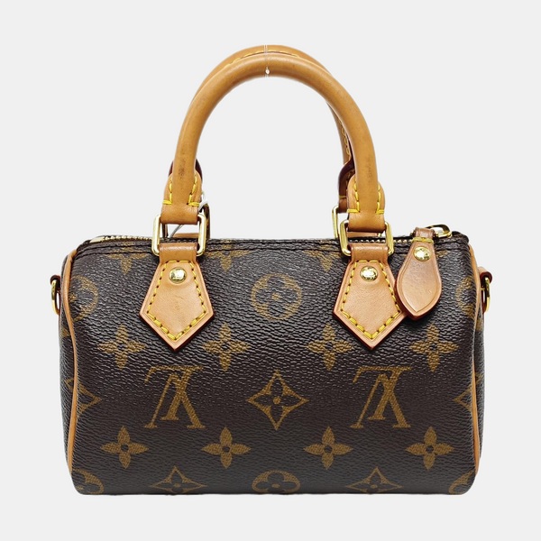 SPEEDY Nano Monogram Coated Canvas Brown