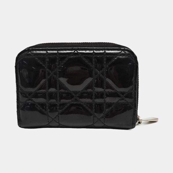 Lady Dior Cannage Patent Leather Black Wallet