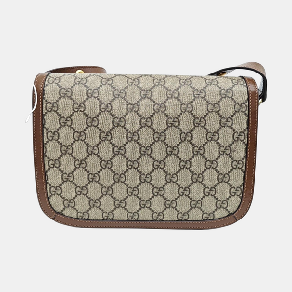 Horsebit 1955 Medium Monogram Coated Canvas Beige