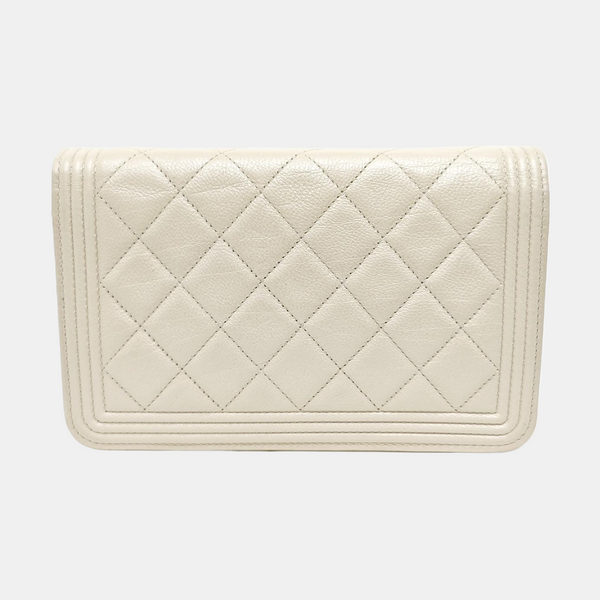 BOY CHANEL Mini Quilted Calfskin Beige