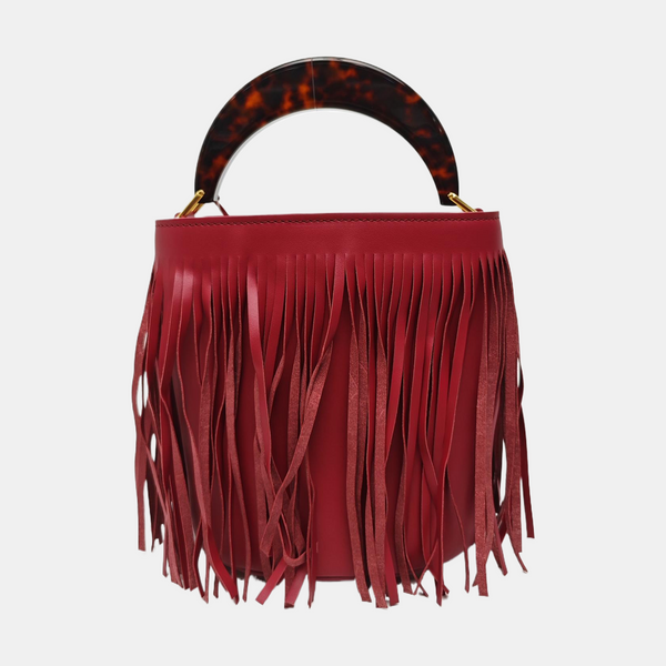 Calfskin Bucket Bag Red