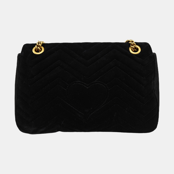GG Marmont Large Quilted Velvet Black