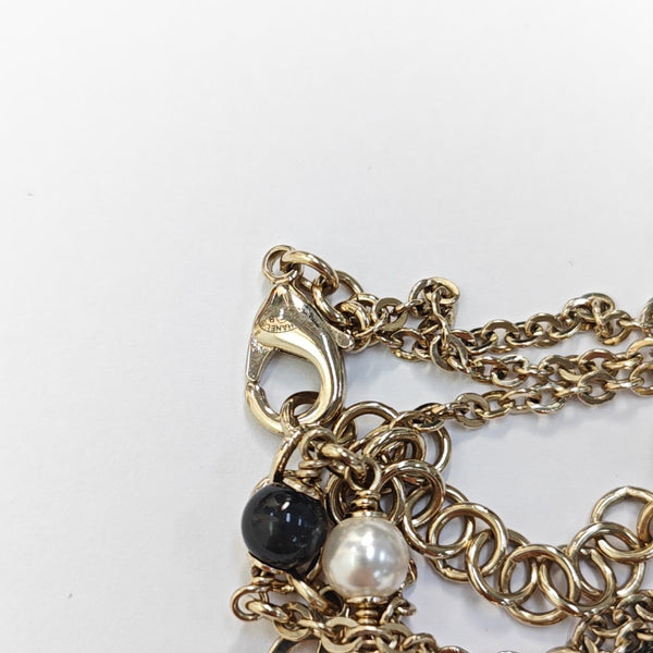 Authenticated pre-owned Gold Tone Metal Faux Pearl Gold Necklace - Necklace at Looply