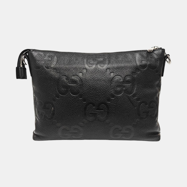 Monogram Leather Shoulder Bag Black