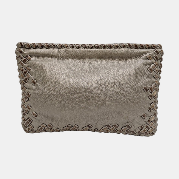 Calfskin Clutch Silver