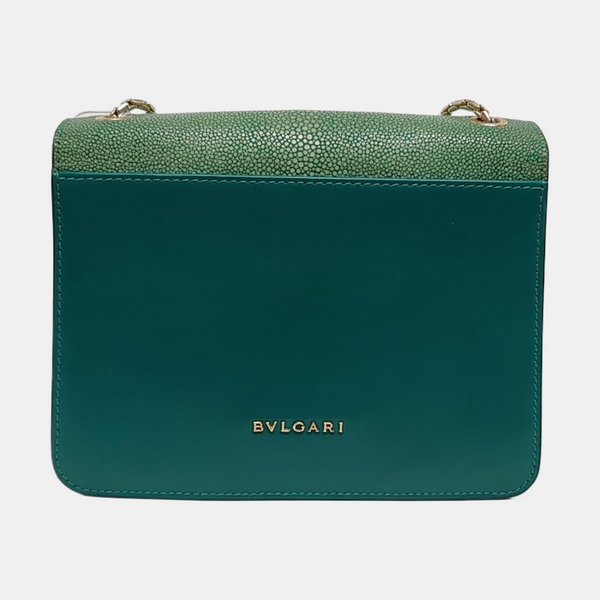 SERPENTI FOREVER Small Stingray Leather Green